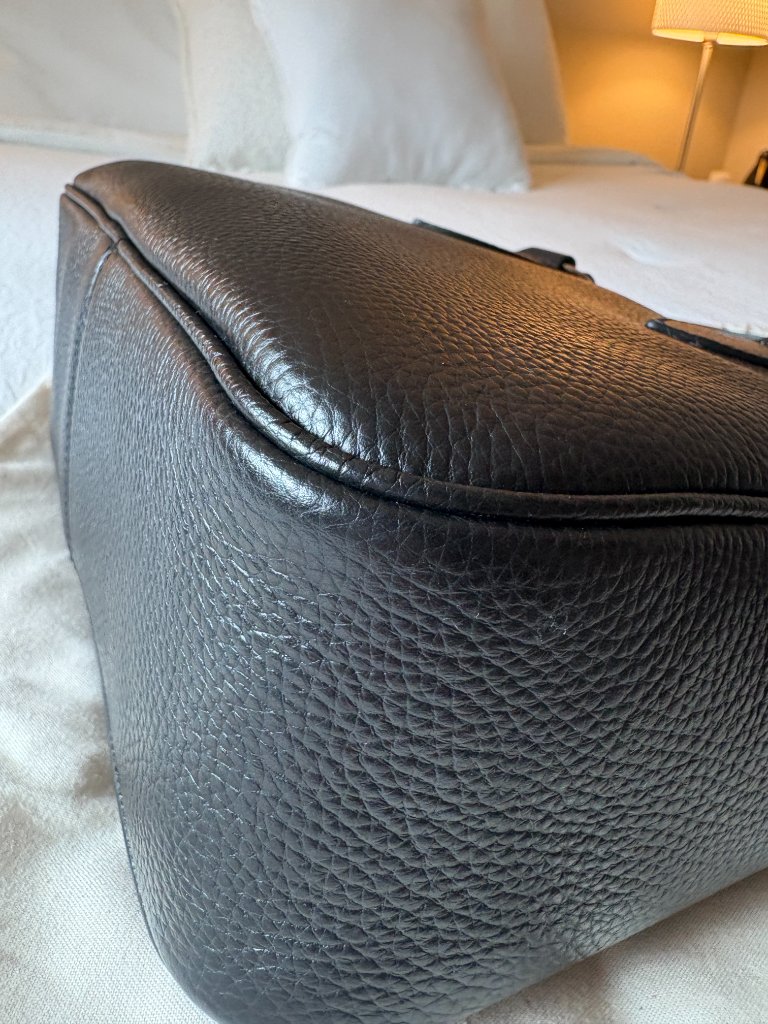 Hyer Goods La Corsa Leather Bowling Bag In Black With Silver Hardware — image 6 of 8